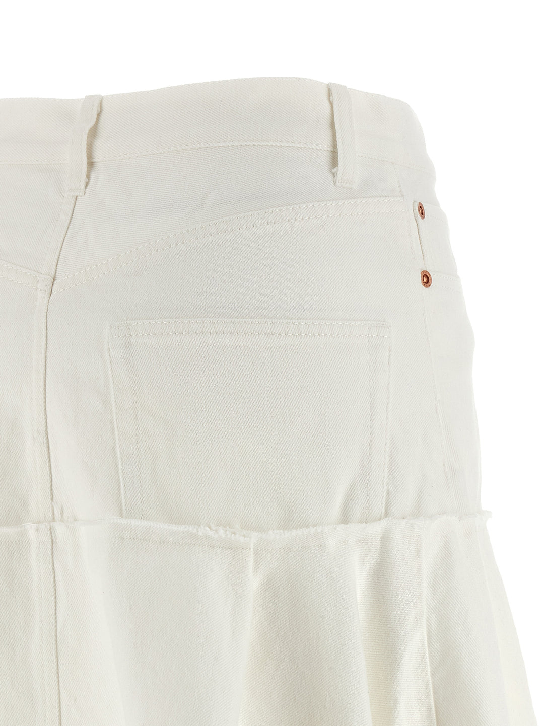 Sacai Satin Denim Skirt Skirts - White | 37be8752bc1c7fe02956c03db36581695528f02c