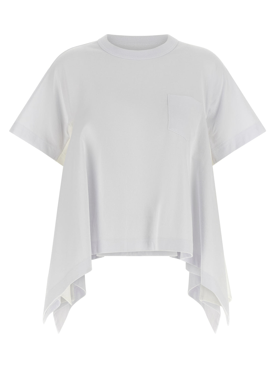 Sacai Denim Insert T-shirt - White | c1e46cec9d18a8b7b94bd8ee704ebd02840d2160