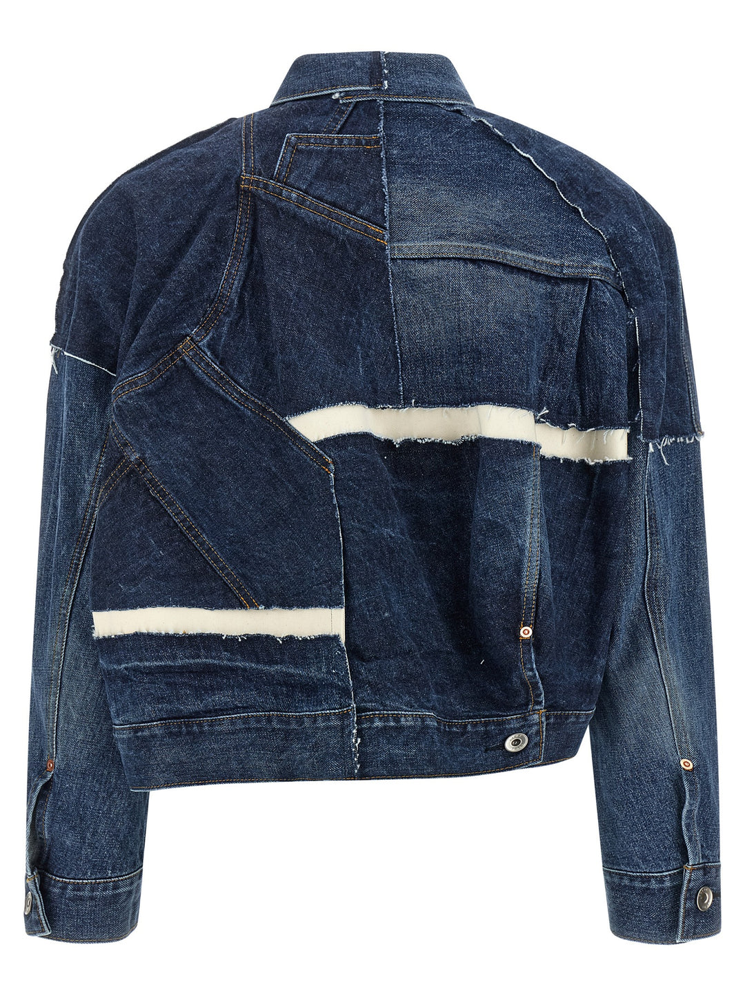 Sacai Patchwork Denim Jacket Puffer Jackets - Blue | 91f3d5b46dc4e407cbeaee6eee62e92cf007901a