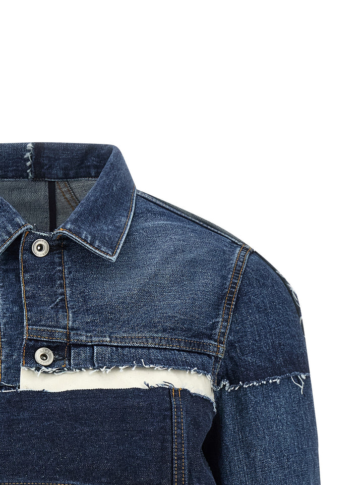 Sacai Patchwork Denim Jacket Puffer Jackets - Blue | 3a5a4e3655868017bbf78e61b8b6b05dbe207201