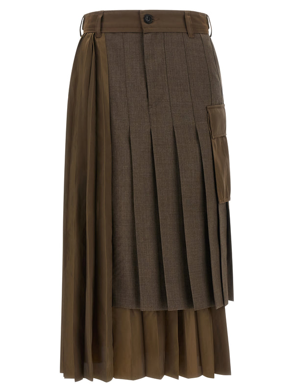 Hybrid Construction Skirt Skirts Brown