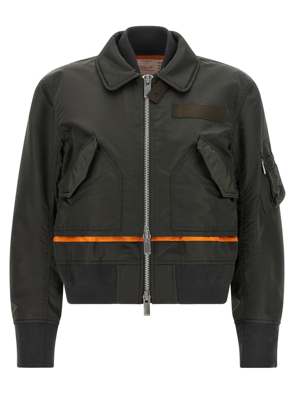 Double Layer Blouson Puffer Jackets Green