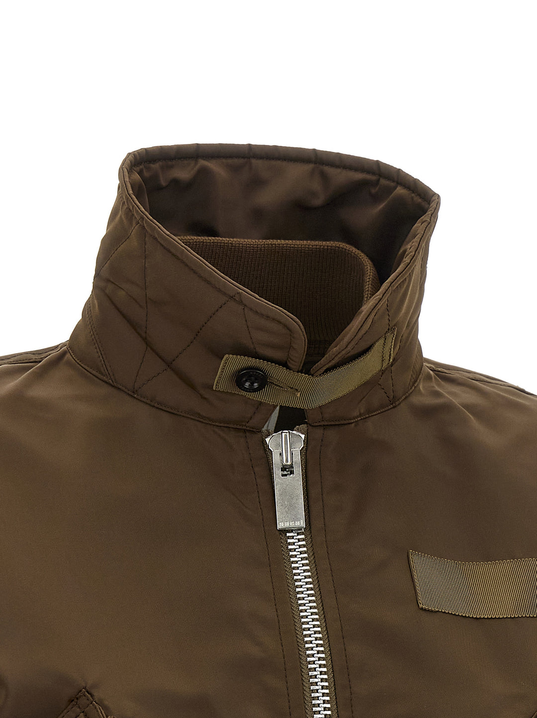 Sacai Double Layer Blouson Puffer Jackets - Brown | 670639e28bfa7c467e231b20d69cd27a3c87efc9