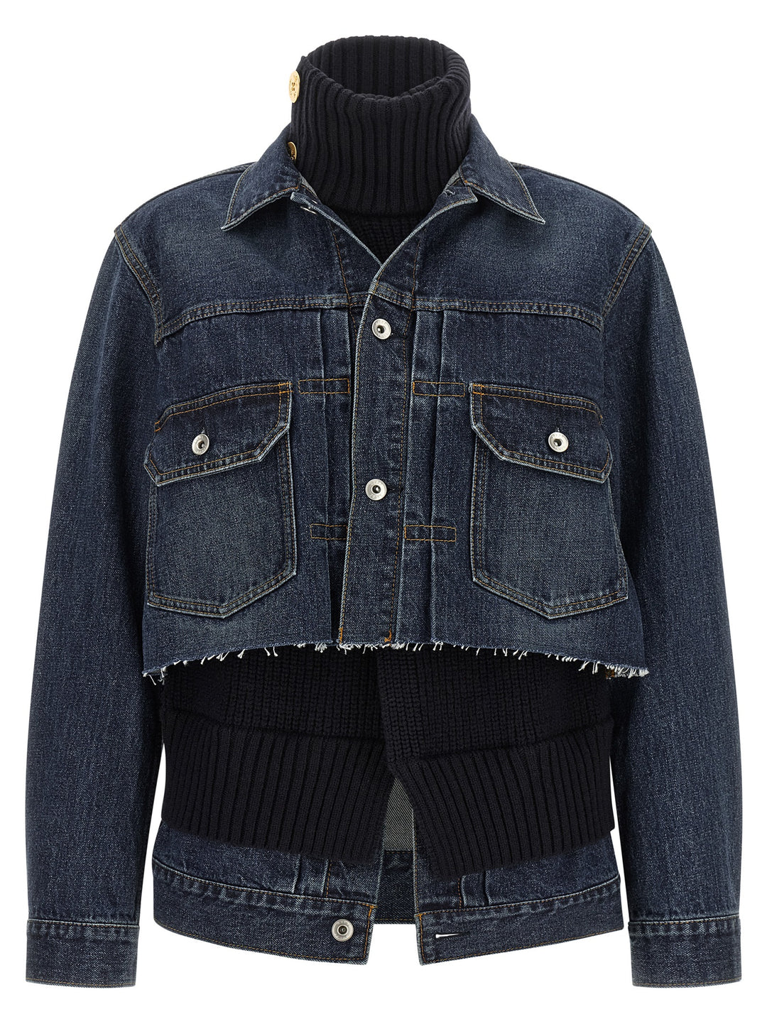 Sacai Hybrid Jacket Puffer Jackets - Blue | c849b335544a16c531a0eaf5dae0392158c6b2de