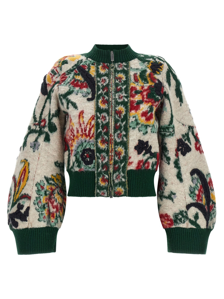 Sacai Floral Jacquard Blouson Puffer Jackets - Multicolor | 7046f9cb825191e20aaf2e0c872d0d67e2ae43d5