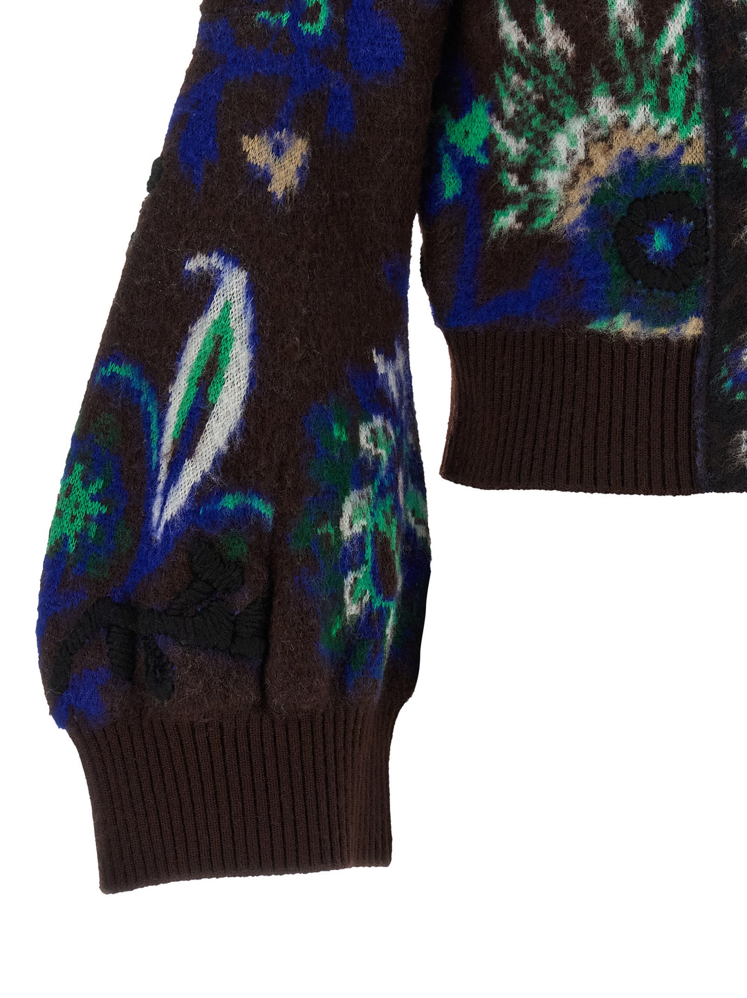 Sacai Floral Jacquard Blouson Puffer Jackets - Brown | 5f947876ad64b4367f30c61b6d402a181470ffc9