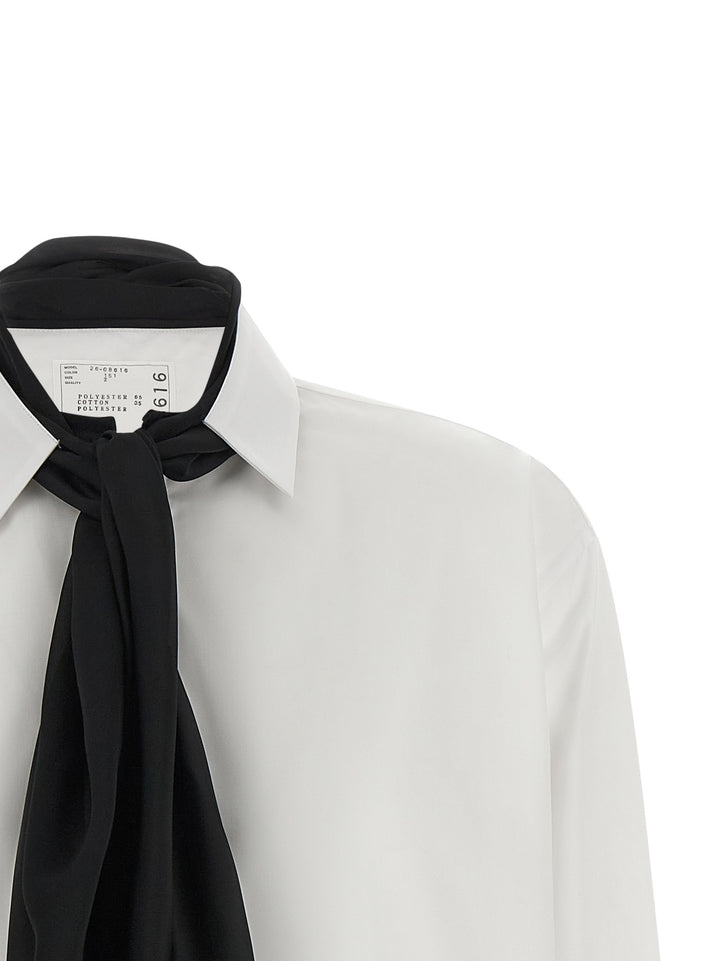 Sacai Scarf Shirt Shirt and Blouse - White/Black | e47653c365b5dc2f0cdc2eae3b993e21f00a9038