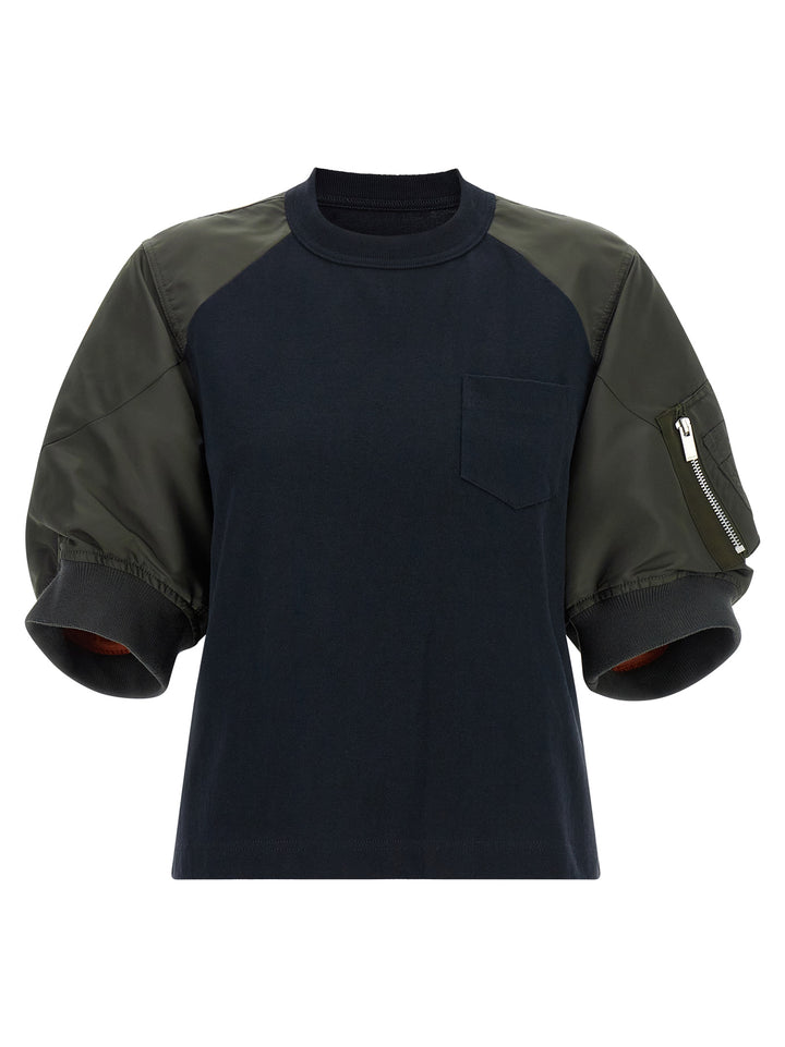Sacai Hybrid T-shirt - Blue | 082f902d630a7244d7699ef359374a5b574c26b2