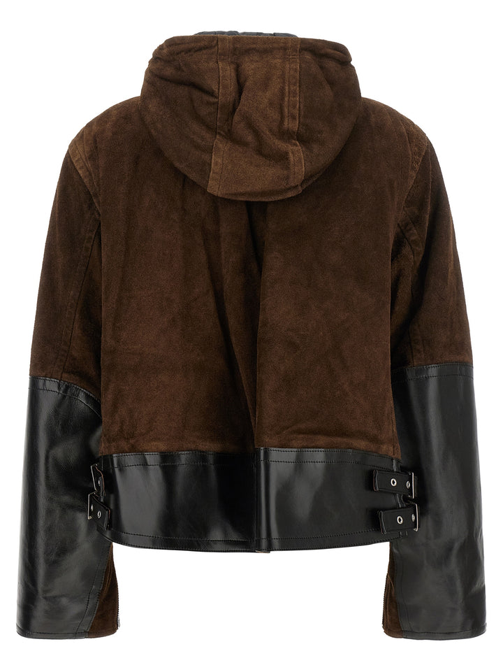 Sacai Suede Jacket Puffer Jackets - Brown | 8ff56bdc440c2574320012be5723720f8f184fa8