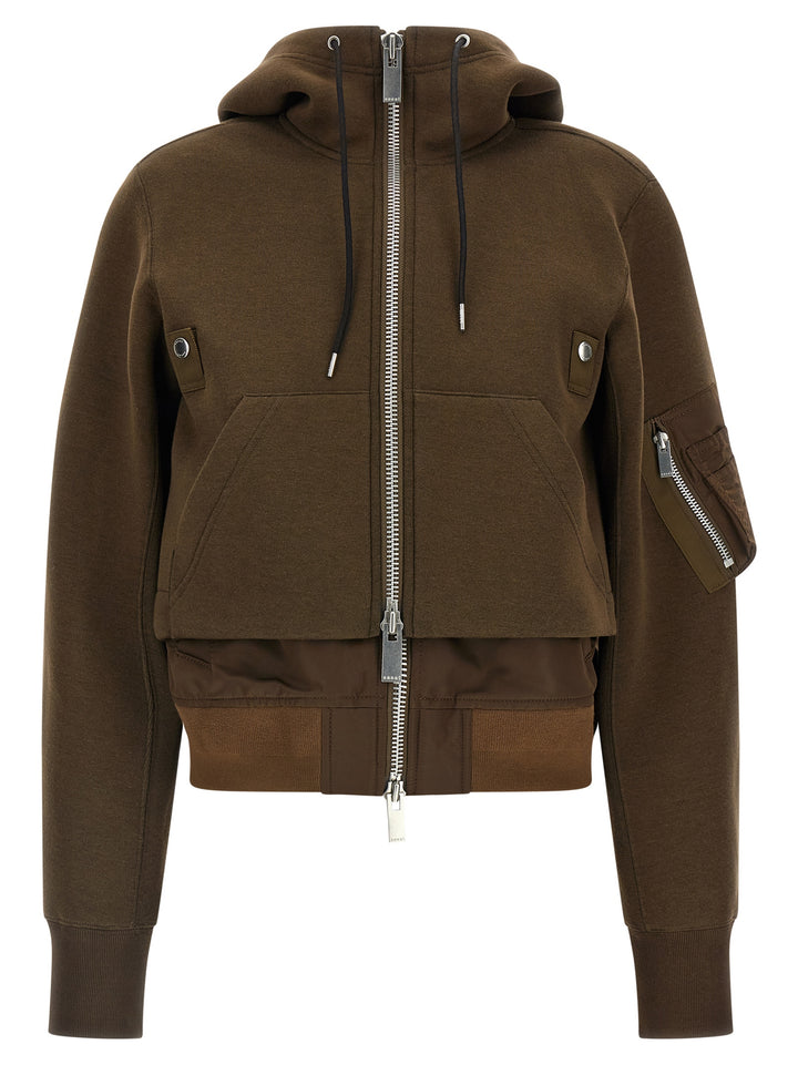 Sacai Sponge Puffer Jackets - Brown | 8c85e08be28202e829ca010c84f95e49de2437b3