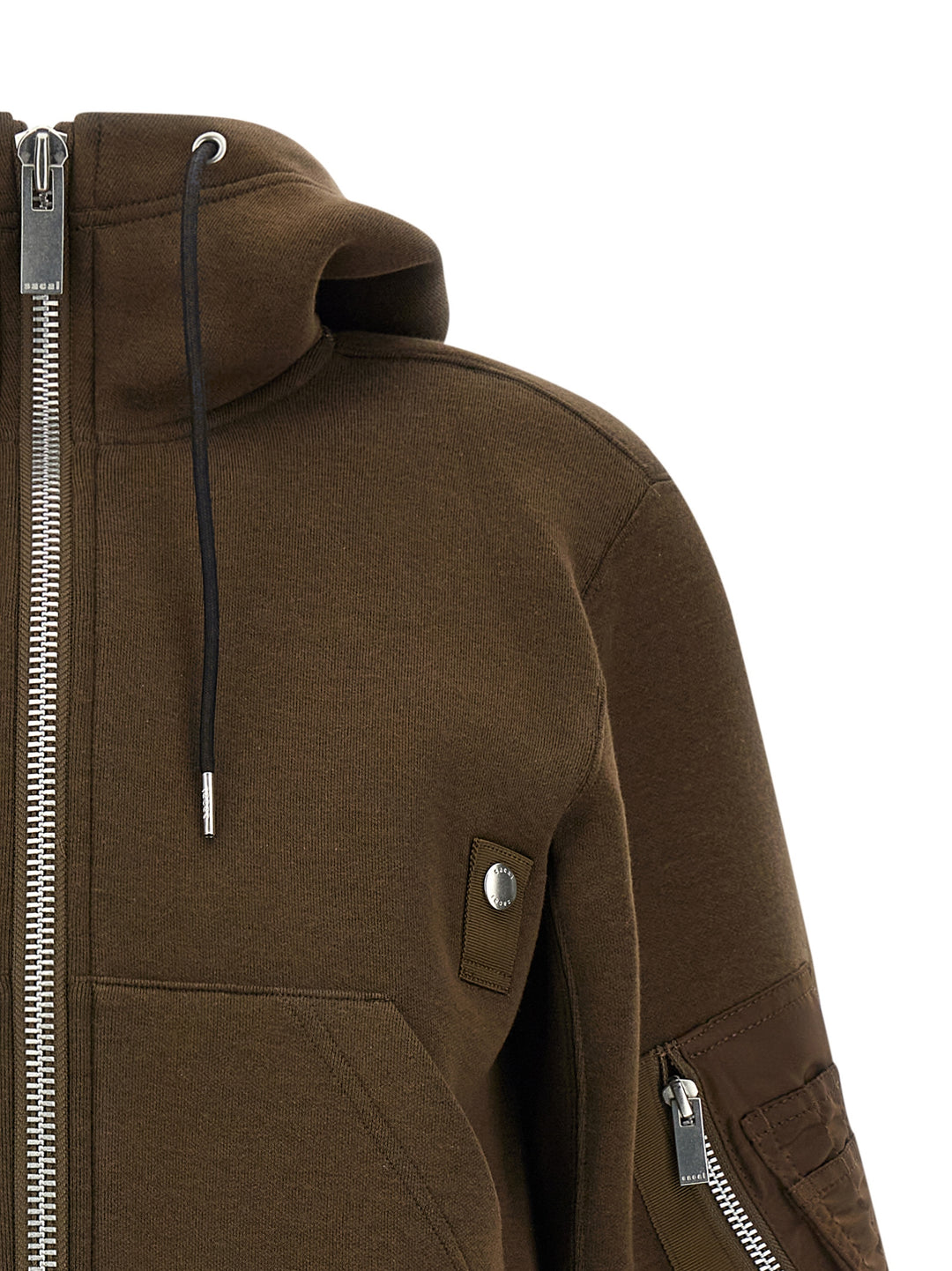 Sacai Sponge Puffer Jackets - Brown | ba46d1ccc9cde2f9f55ca927fe88ffc7b1417d0e