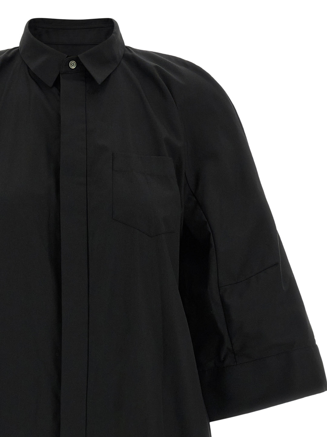 Sacai Chemisier Dress With Wide Sleeves Dresses - Black | 667baf8ef9924b288f477a1ec5fad04d302e21ae