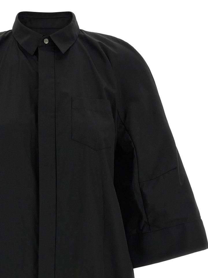 Sacai Chemisier Dress With Wide Sleeves Dresses - Black | 667baf8ef9924b288f477a1ec5fad04d302e21ae