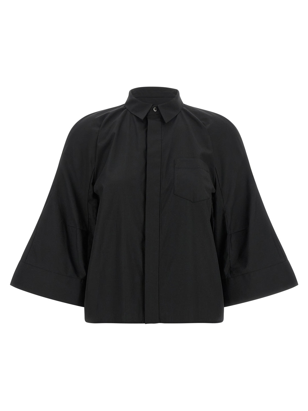 Sacai Poplin Shirt With Wide Sleeves Shirt and Blouse - Black | 5fd38391f85bffd49ea69e3b76a0d905d0f128df