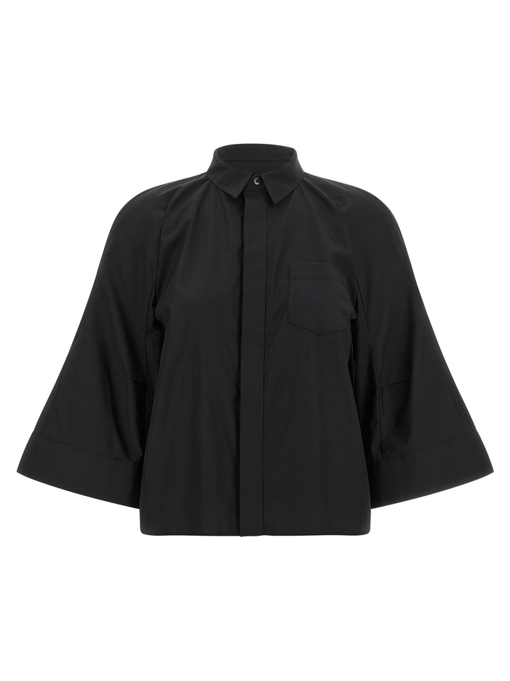 Sacai Poplin Shirt With Wide Sleeves Shirt and Blouse - Black | 5fd38391f85bffd49ea69e3b76a0d905d0f128df