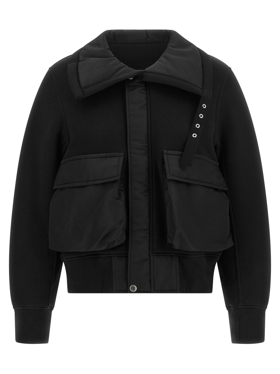 Sacai Terry Cloth-Effect Fabric Jacket Puffer Jackets - Black | 8e96bef75e000245c8e9861e54deba0eb4d48402