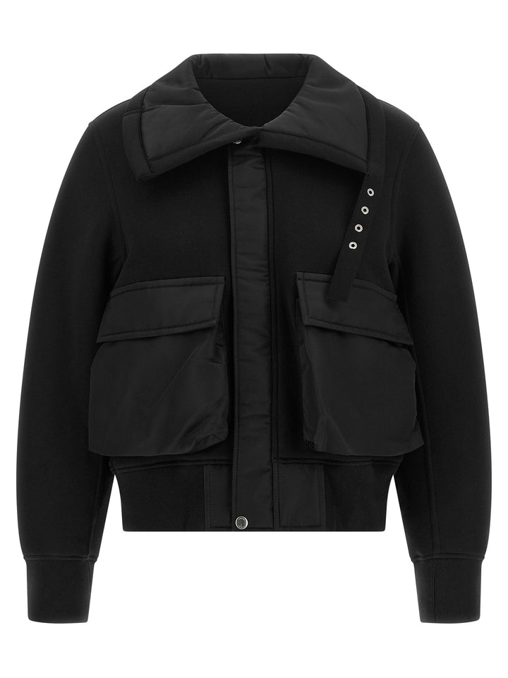 Sacai Terry Cloth-Effect Fabric Jacket Puffer Jackets - Black | 8e96bef75e000245c8e9861e54deba0eb4d48402