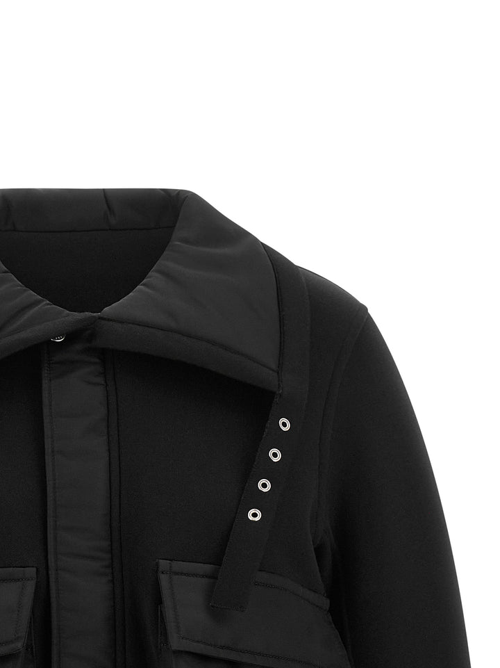 Sacai Terry Cloth-Effect Fabric Jacket Puffer Jackets - Black | 7a4342d804c7cdb2aea2e175a2ff45a2f4fc515f