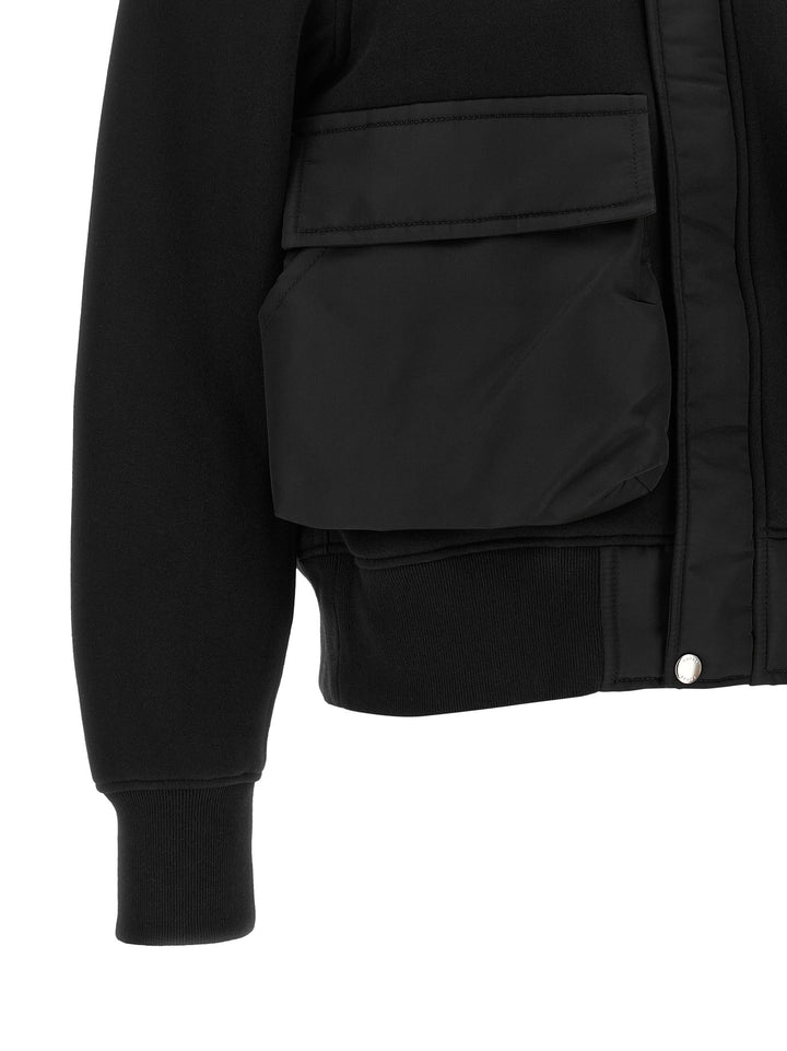 Sacai Terry Cloth-Effect Fabric Jacket Puffer Jackets - Black | 5f3f5da730da6ea08ee52c3adadd8fa44cb5de49