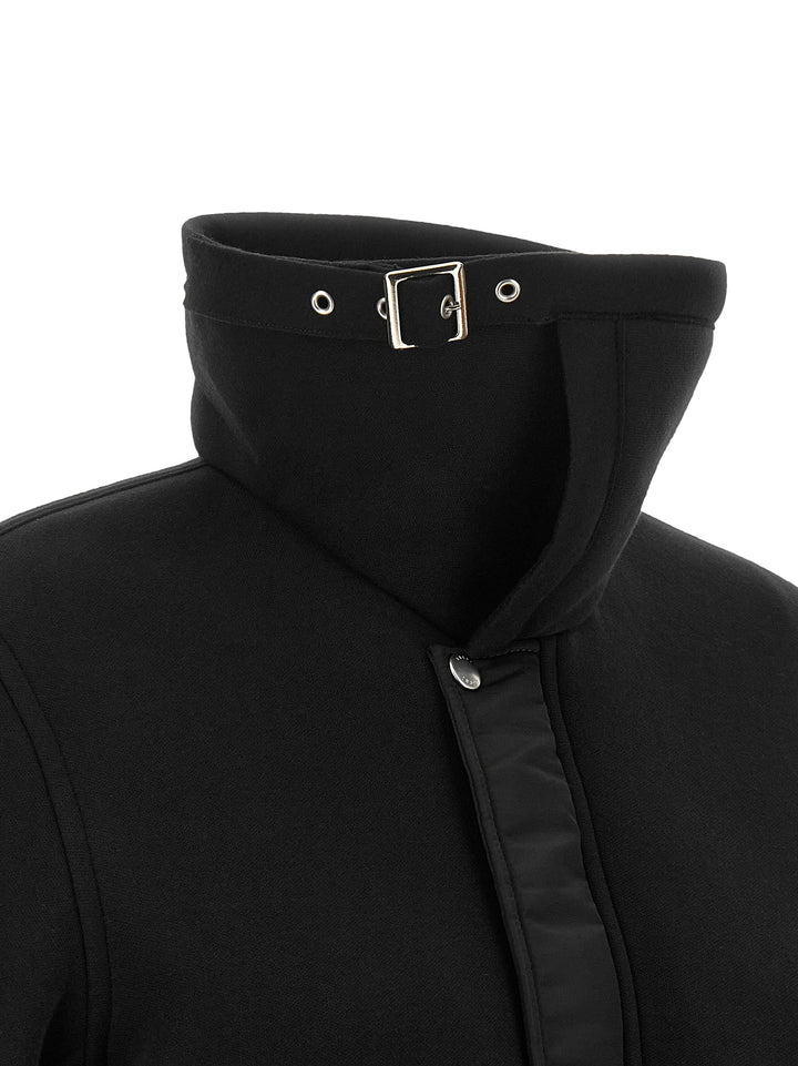 Sacai Terry Cloth-Effect Fabric Jacket Puffer Jackets - Black | e125b8613ae7030324285fae2572eb0a569fd0ff