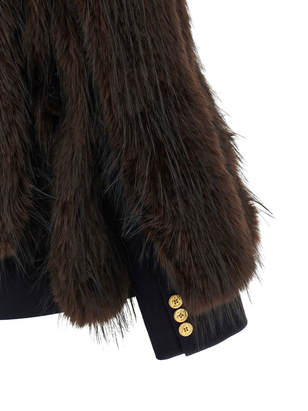 Sacai Jacket With  Inserts Fur - Brown | 1b3b9511ecc50c6712fd874960eb43e2ad65d4b6
