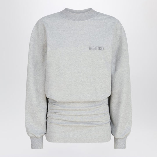 Grey Mélange Mini Dress In Cotton Blend