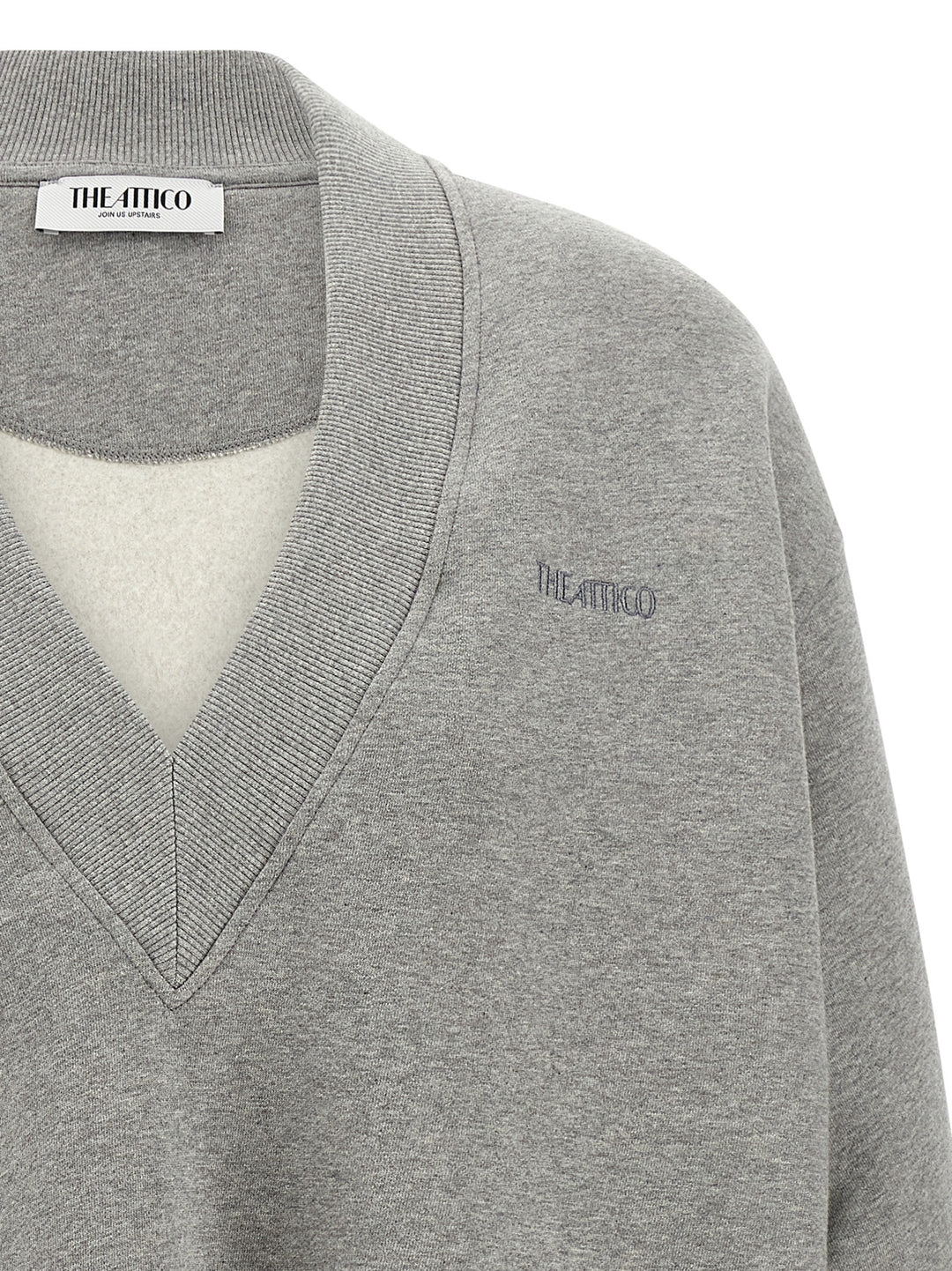 The Attico Logo Embroidery Sweatshirt - Gray | f00fe3748a6282a7af97f47ae153a9a6720fd58e