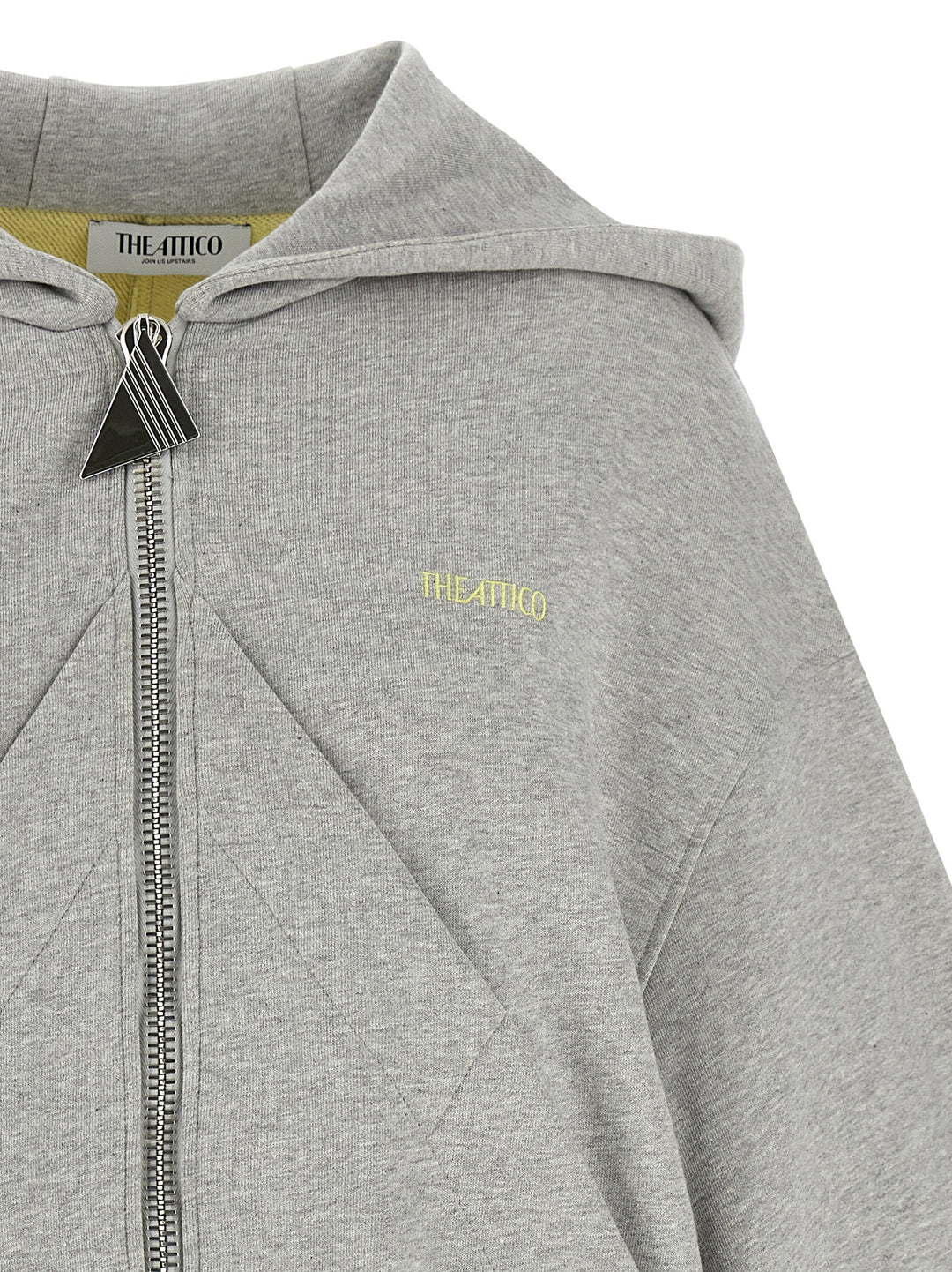 The Attico Logo Hoodie Sweatshirt - Gray | 63691a1b9a61b7f1797c4ab63ee915ba8a5b8667