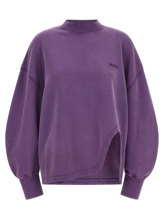Shaped Slit Sweatshirt Purple
