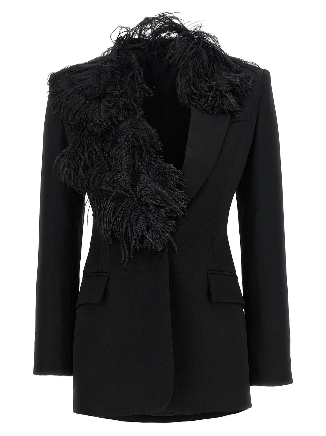 The Attico Feather Blazer BlazerS - Black | 32c6f657f812b8971a1e547ebb427d4430face54