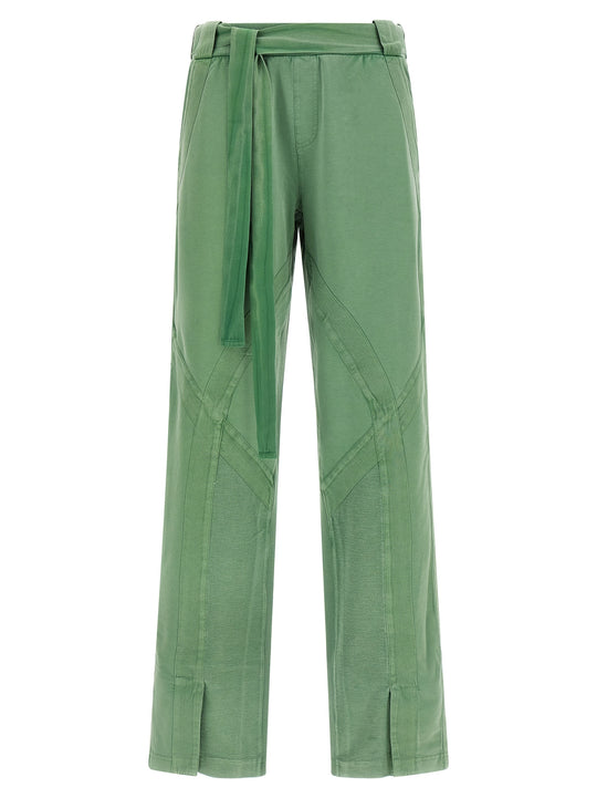 Front Split Pants Green