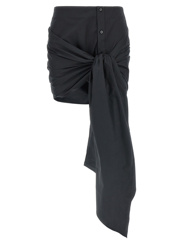-Bow Skirt Black