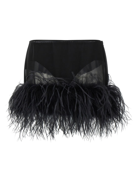Feather Skirt Skirts Black