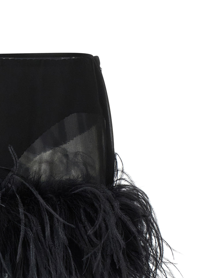The Attico Feather Skirt Skirts - Black | 7cb3e23287e1f42f6c897ccd94076c4f514f3e0a