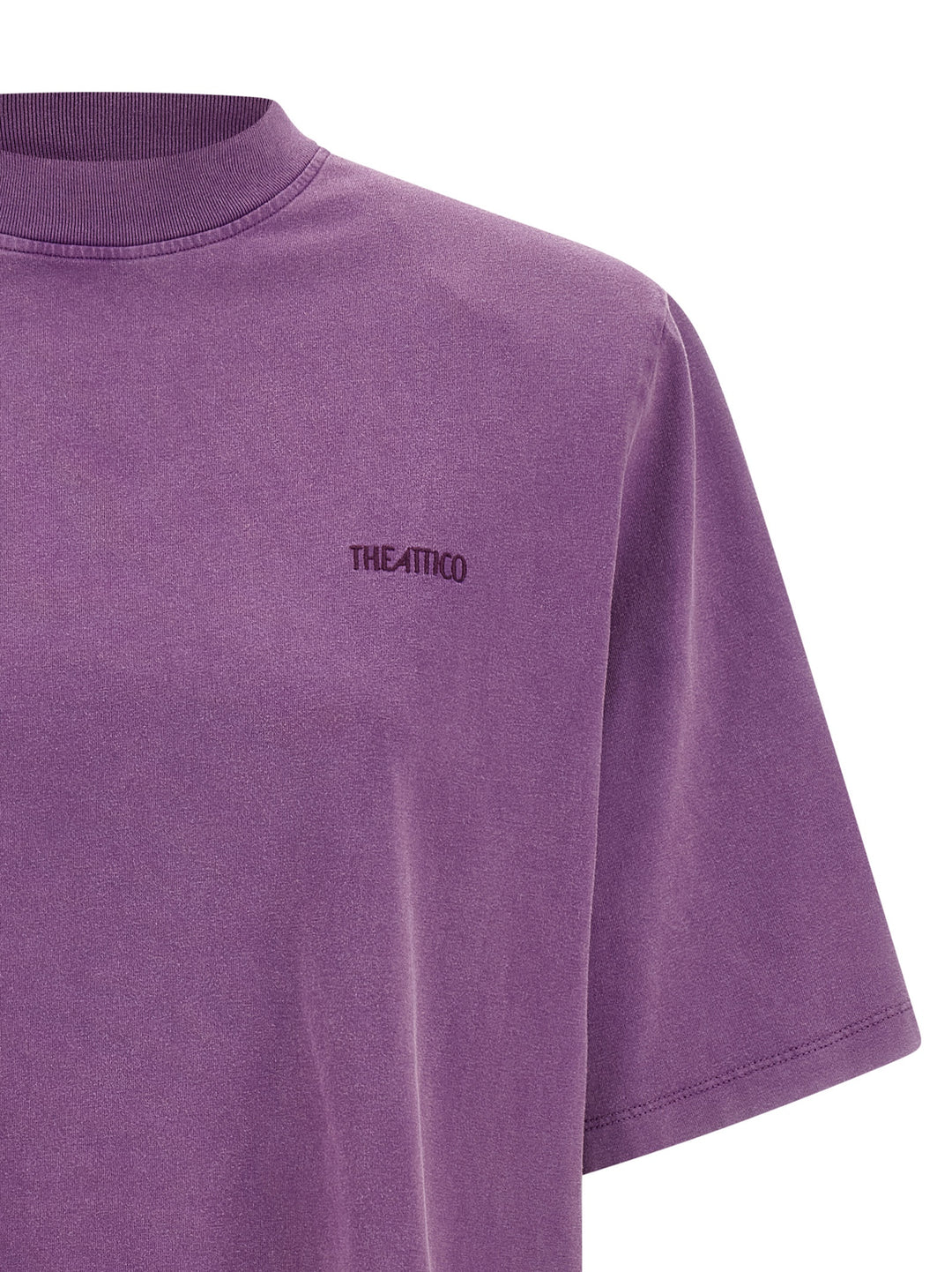 The Attico Padded Shoulder T-shirt - Purple | 6a67954d7ec551763fa24ae084b1b665047087f1