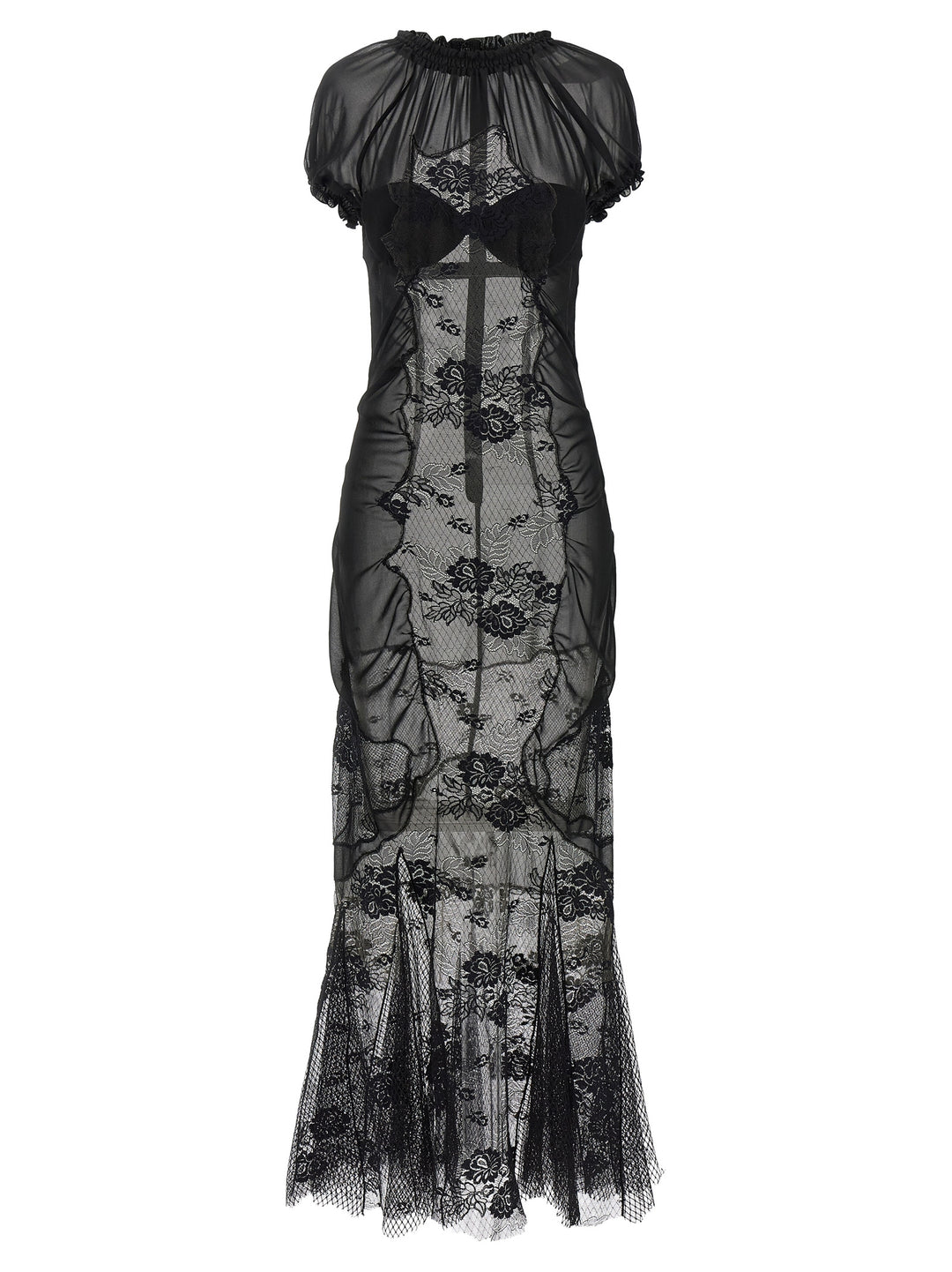 The Attico Lace Tulle Dress Dresses - Black | dbf44c63af048862f105cc3d3ea38a5445f48518
