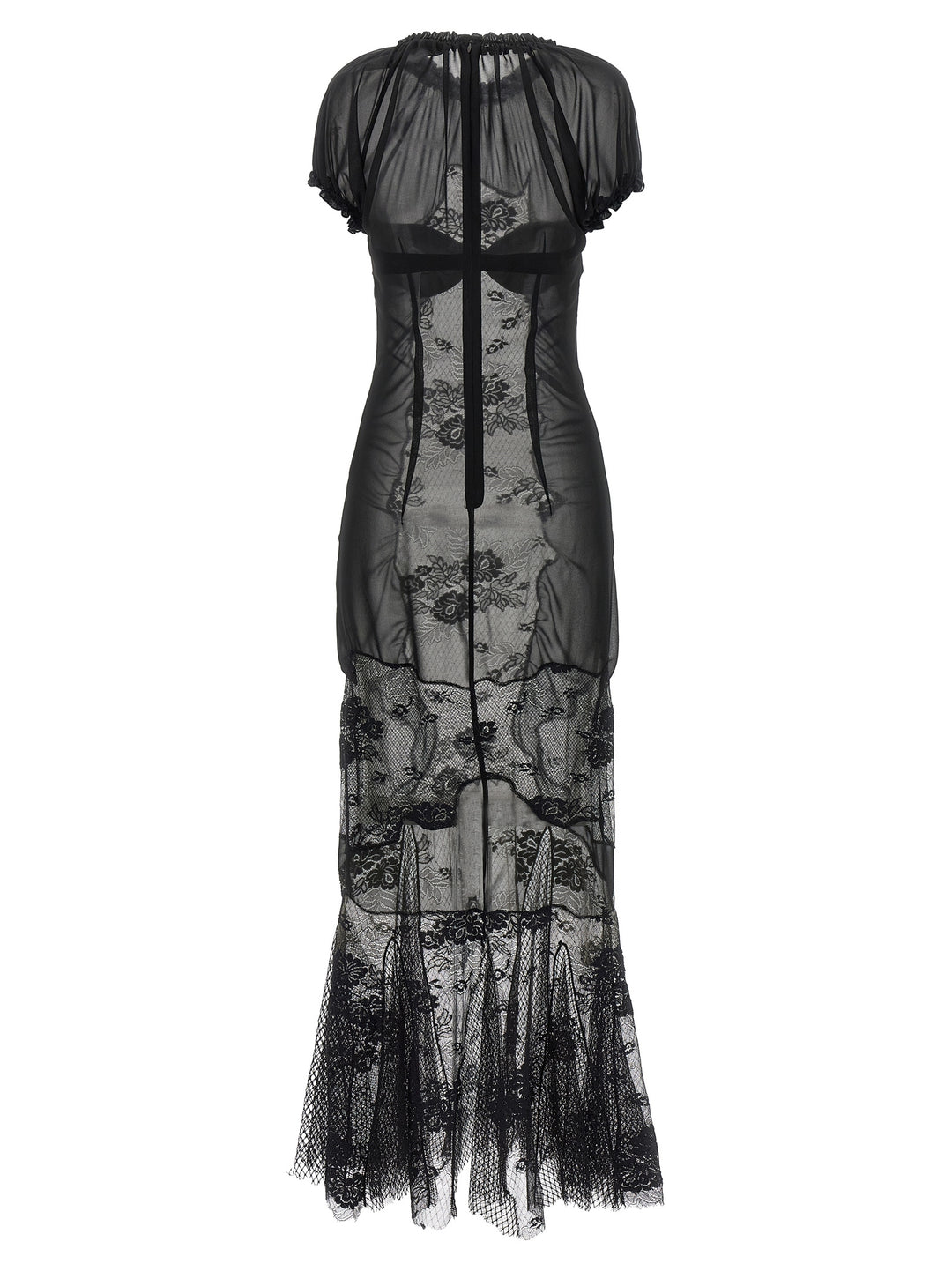 The Attico Lace Tulle Dress Dresses - Black | a5c57591d280cd52b6b3316c917a04c1a04c6bb2