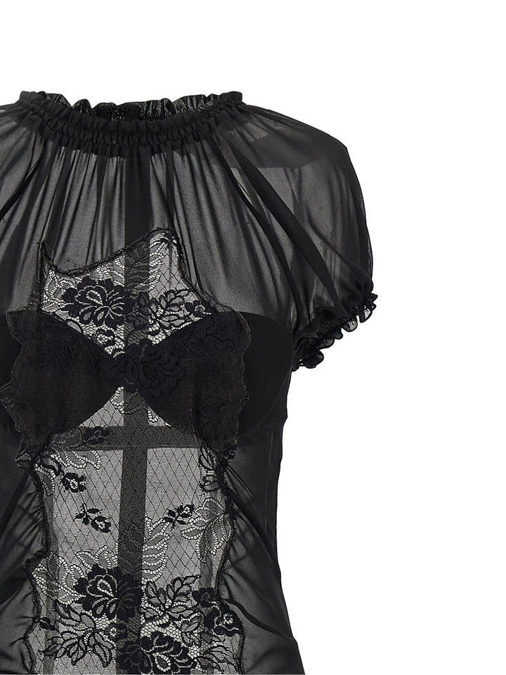 The Attico Lace Tulle Dress Dresses - Black | 81523dffb531e24a4b2070e11132546c6e71985d