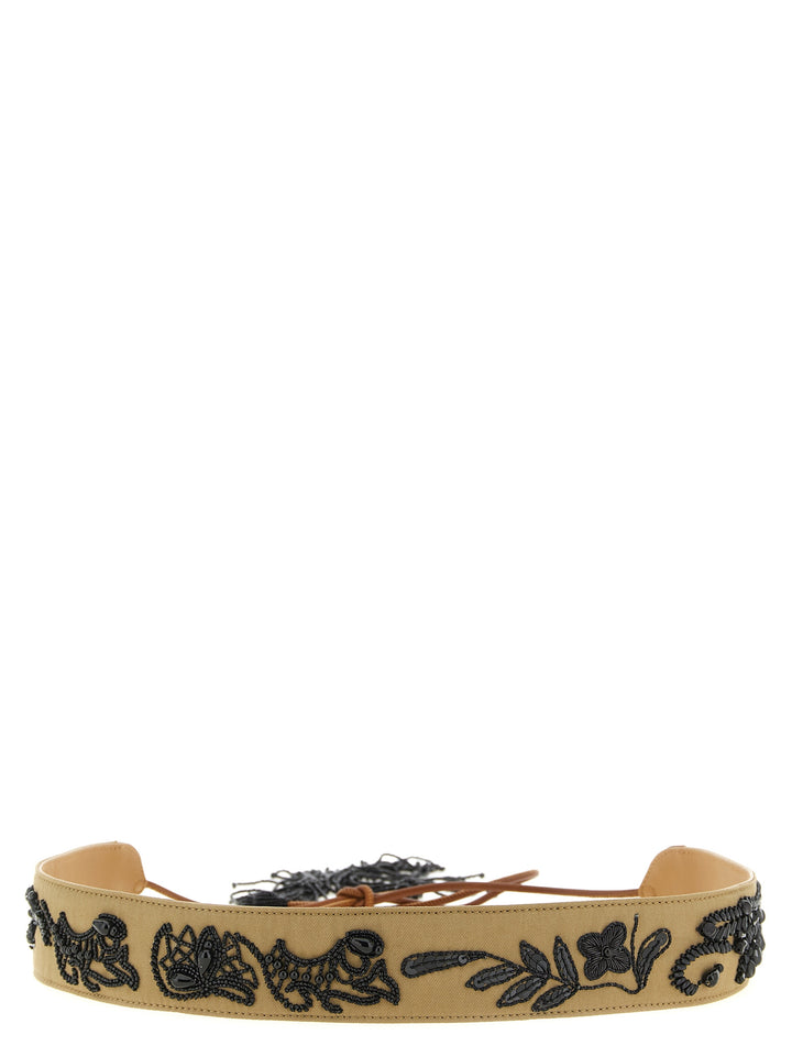 Dries Van Noten  Beads Embroidery Belt Belts - Brown | a71183ed268f30e28039e1238e1f443b873aa1c4