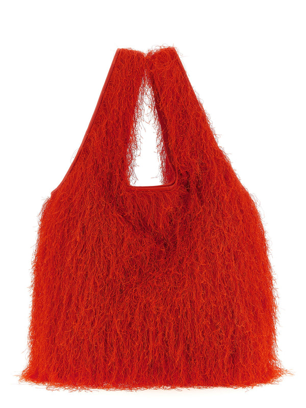 Fringed Tote Bag Red
