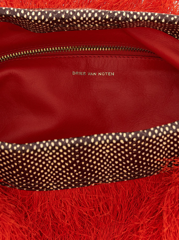 Dries Van Noten  Fringed Clutch - Red | a472c7210499df8b95a78c45aaff17b4362a5a20