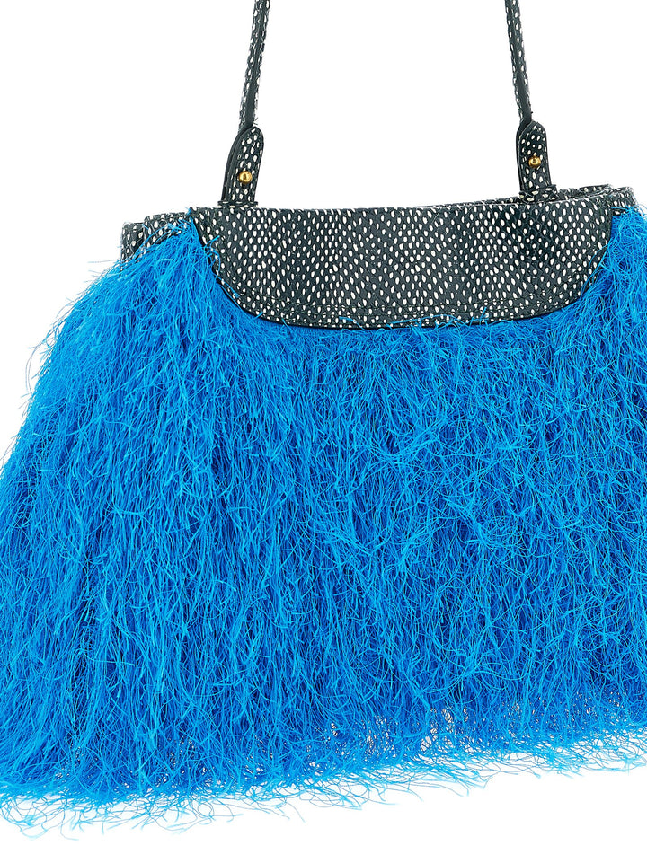 Dries Van Noten  Fringed Clutch - Light Blue | 632f2607889f13ce7ea3ba53300df1dcf5b7012d