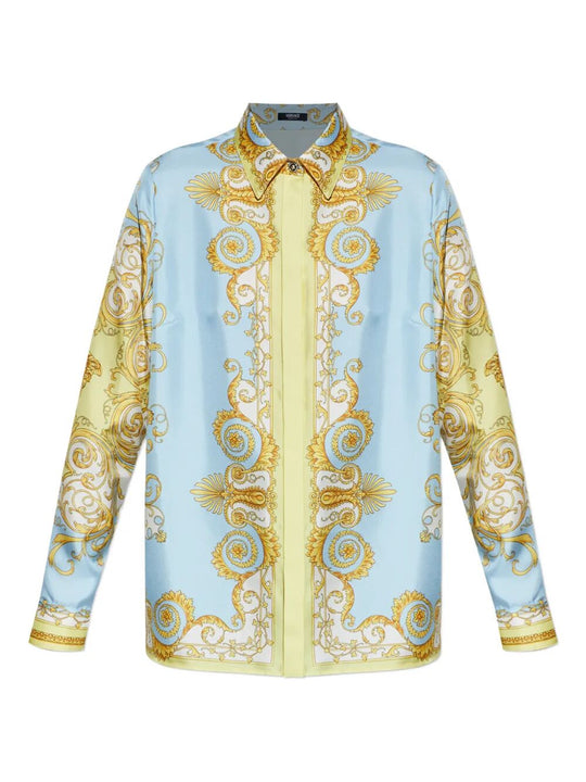 Baroque-Printed Silk Shirt