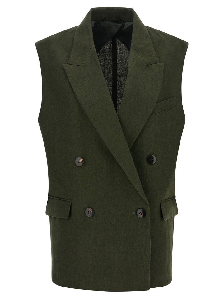 Max Mara Studio Mstaia Gilet - Green | 178252f6a14670e24db37f06f8e8455e14d5d52c