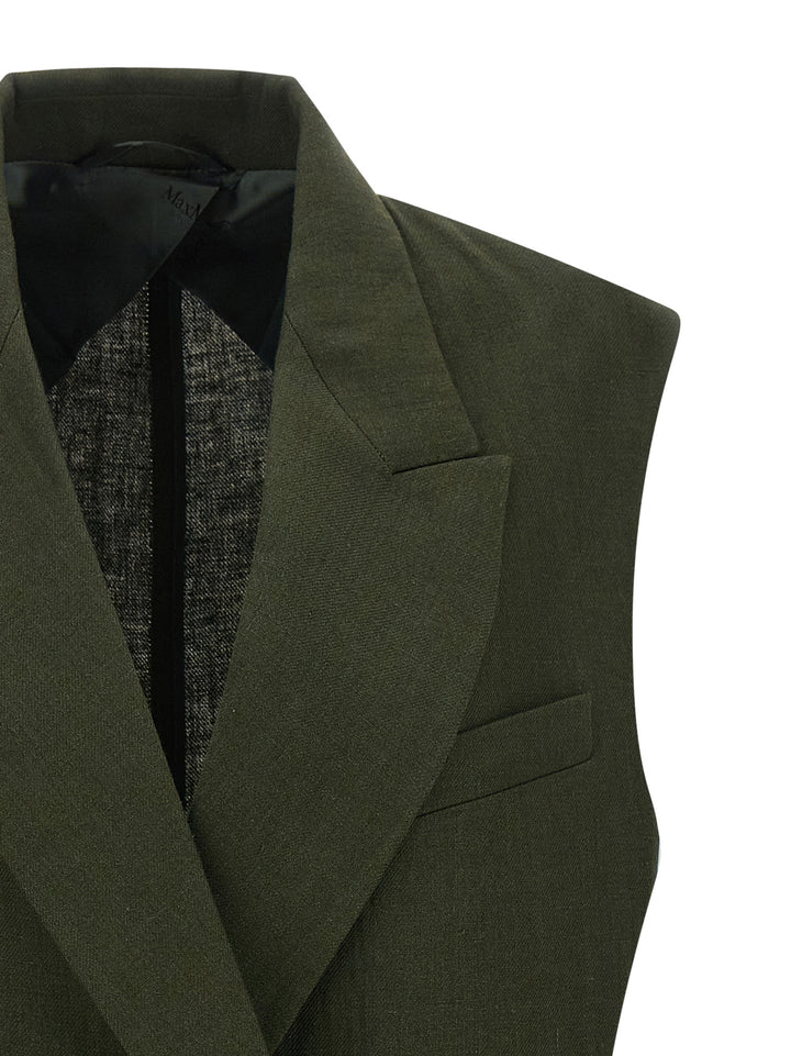 Max Mara Studio Mstaia Gilet - Green | 0d999b6349597a80b9ddf3217fdf8437a49794fd