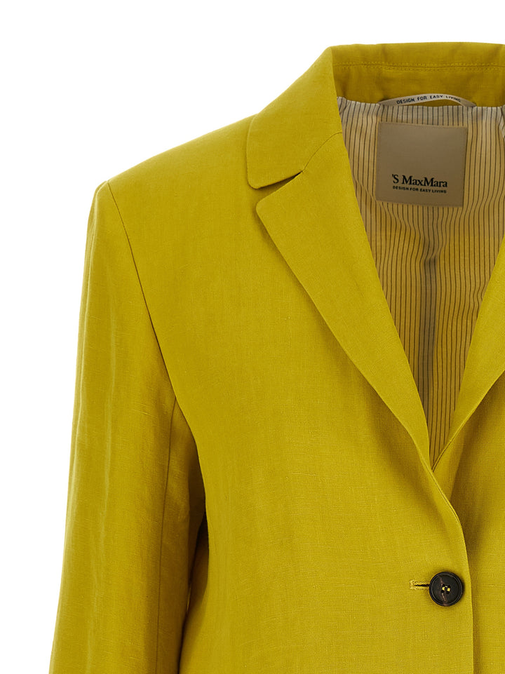 S Max Mara Smmalberta BlazerS - Yellow | aef3d9c82e69fe493e8299b6de99123e4709b7b2