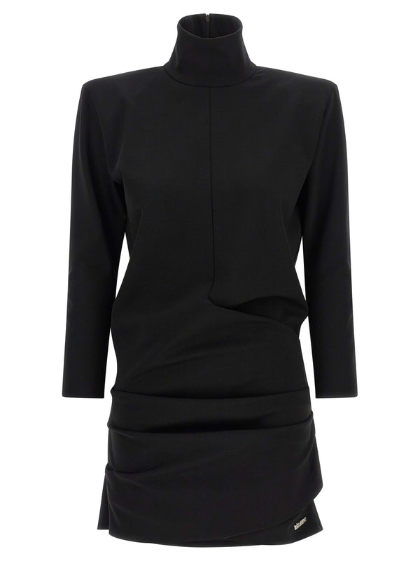 Structured Shoulder Dress Dresses Black