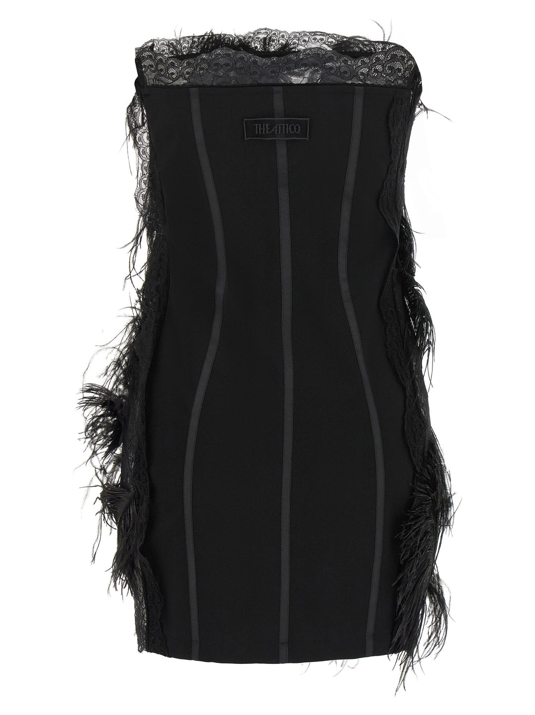 The Attico Lace And Feather Dress Dresses - Black | 281530b49882847b4e7775c2438f2d208dcf8685