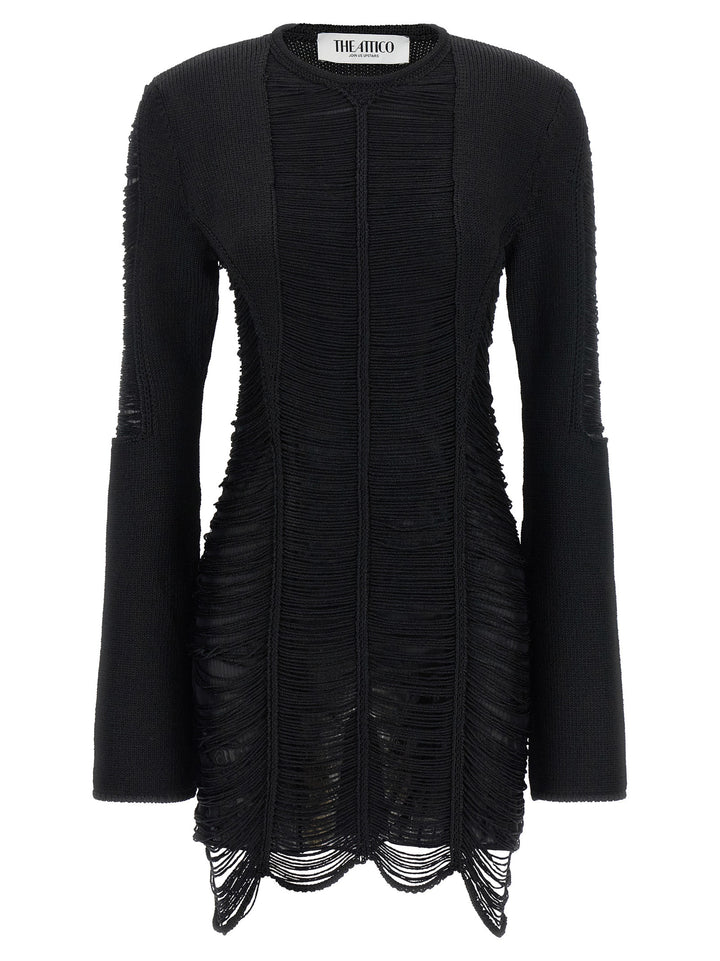 The Attico Fringed Dress Dresses - Black | 80e0019a23839fdc100fab09701789c5c74d03b2