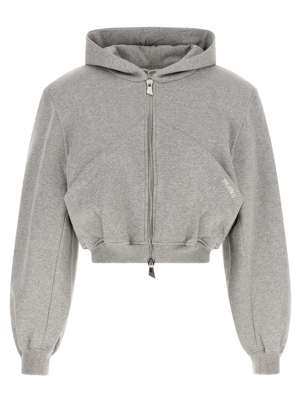 Cropped Hoodie Sweatshirt Gray